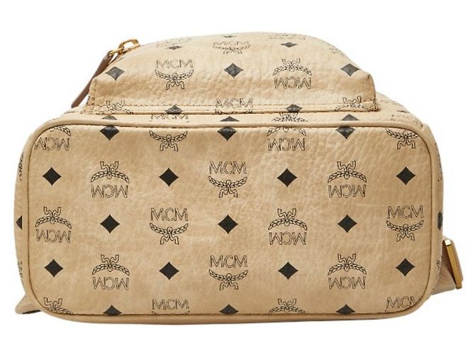 MCM Visetos Logogram Rucksack mit Nieten Beige - Ansicht 3