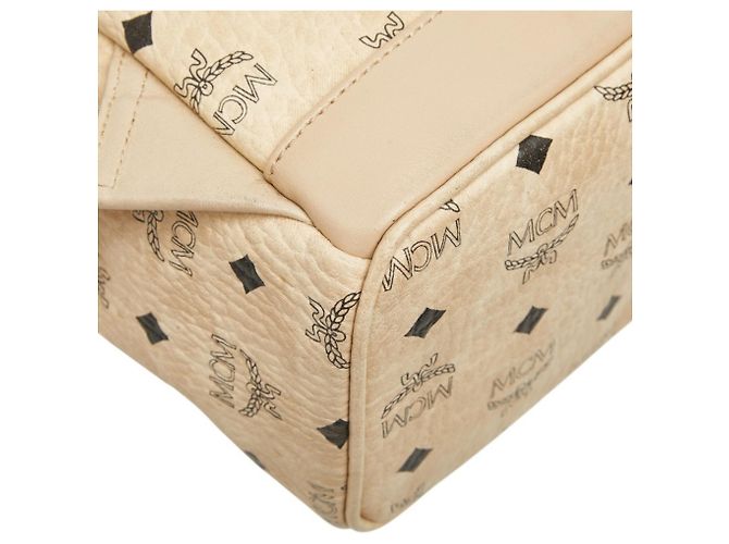 MCM Visetos Logogram Rucksack mit Nieten Beige - Ansicht 7