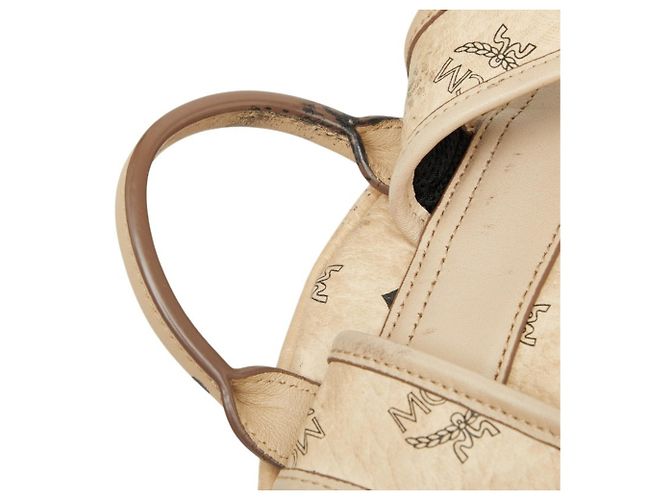 MCM Visetos Logogram Rucksack mit Nieten Beige - Ansicht 8