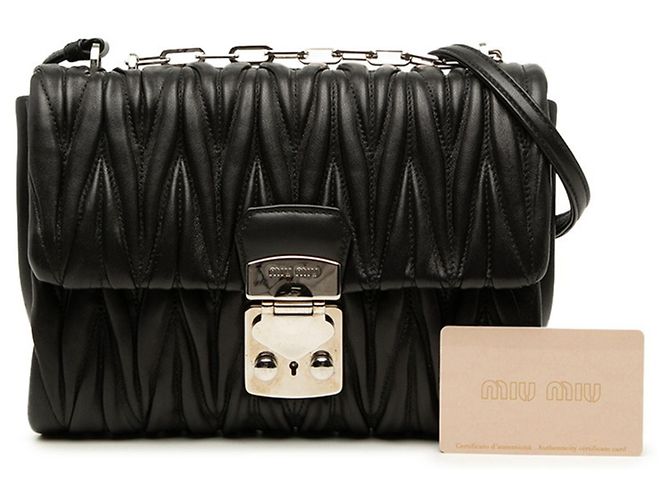 Borsa Miu Miu Matelassé 5BD002 Nero - vista 6