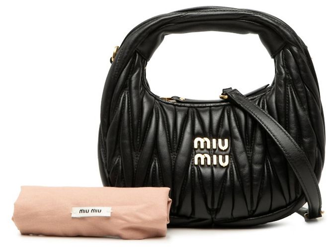 Borsa Miu Miu Matelassé Wonder Nero - vista 7