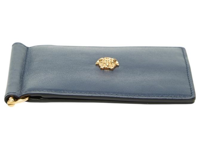 Portafoglio bi-fold Versace Medusa Blu navy - vista 3
