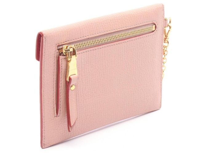 Borsa a busta Miu Miu Madras Love in pelle rosa - vista 2