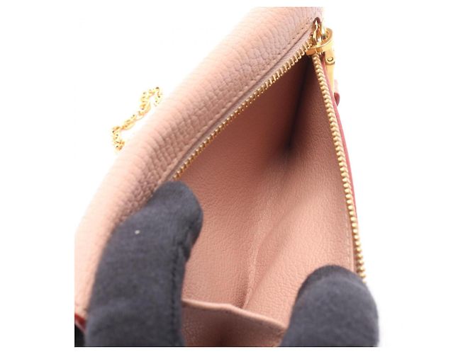 Borsa a busta Miu Miu Madras Love in pelle rosa - vista 4