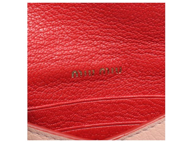 Borsa a busta Miu Miu Madras Love in pelle rosa - vista 5