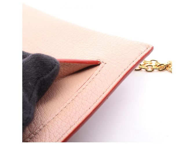 Borsa a busta Miu Miu Madras Love in pelle rosa - vista 7