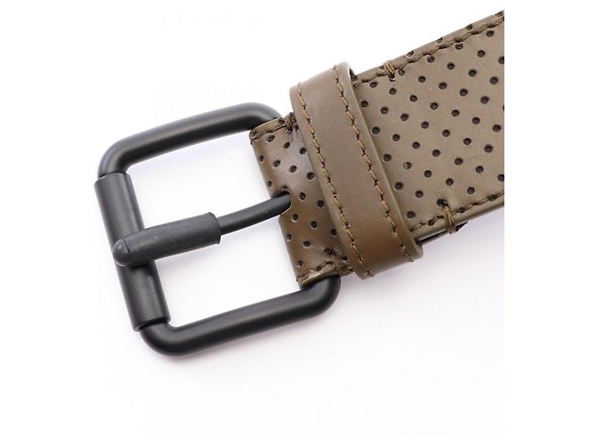 Bottega Veneta Perforierter Ledergürtel für Damen Khaki - Ansicht 2
