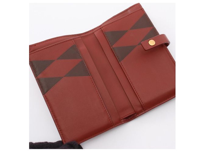 Cartera bi-fold Bottega Veneta Castaño Burdeos - vista 3