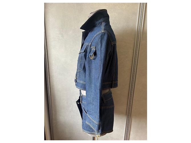 Completo in Denim Christian Dior con Giacca e Pantaloni Marrone Blu - vista 10