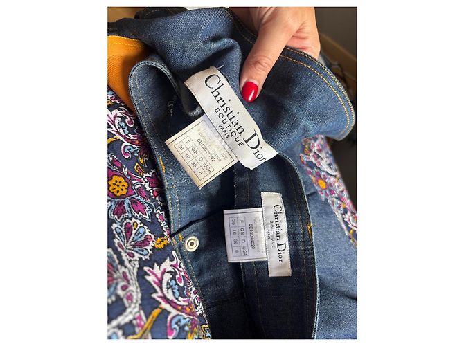 Completo in Denim Christian Dior con Giacca e Pantaloni Marrone Blu - vista 13