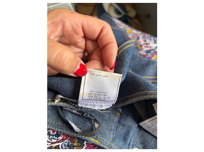Completo in Denim Christian Dior con Giacca e Pantaloni Marrone Blu - vista 14