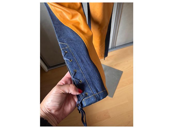 Completo in Denim Christian Dior con Giacca e Pantaloni Marrone Blu - vista 3