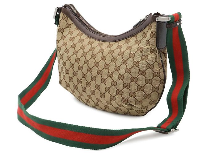 Borsa a tracolla Gucci GG Canvas Sherry Line Marrone Rosso Beige Verde Cachi Marrone scuro - vista 3