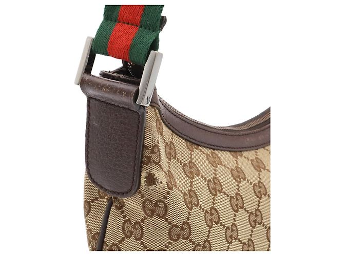 Borsa a tracolla Gucci GG Canvas Sherry Line Marrone Rosso Beige Verde Cachi Marrone scuro - vista 8