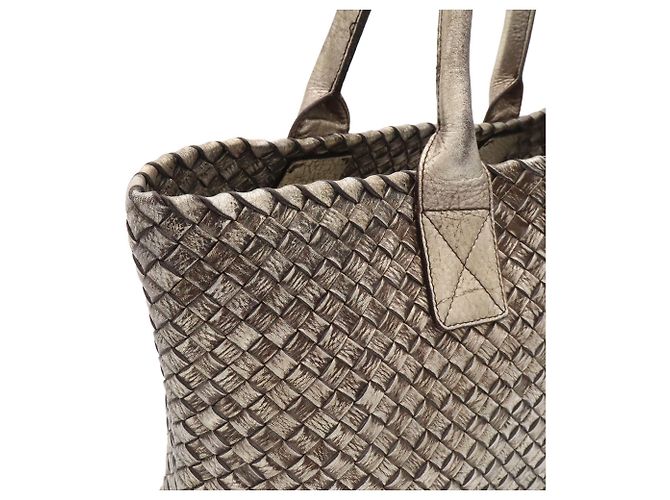 Borsa Tote Cabas PM Intrecciato Bottega Veneta Argento D'oro - vista 7