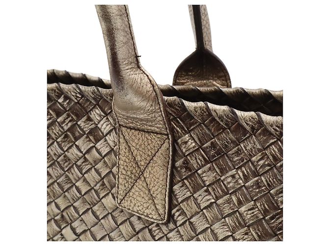 Borsa Tote Cabas PM Intrecciato Bottega Veneta Argento D'oro - vista 8