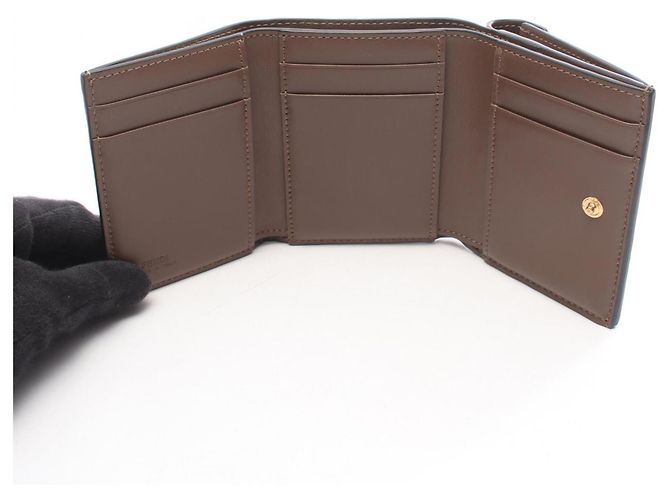 Portafoglio tri-fold FF Diamond Fendi Marrone Nero - vista 3
