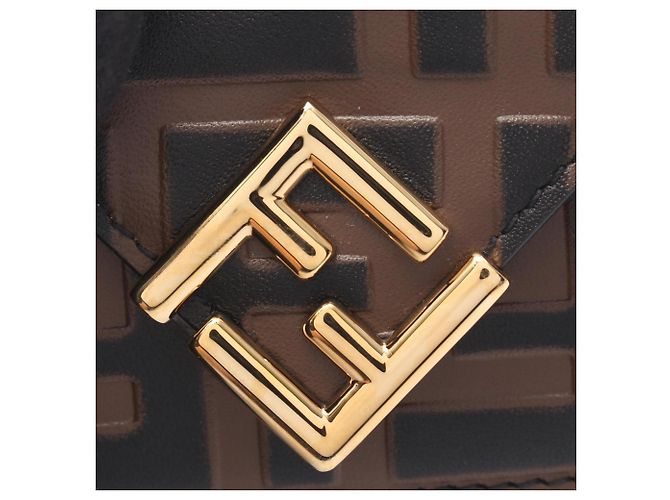 Portafoglio tri-fold FF Diamond Fendi Marrone Nero - vista 6