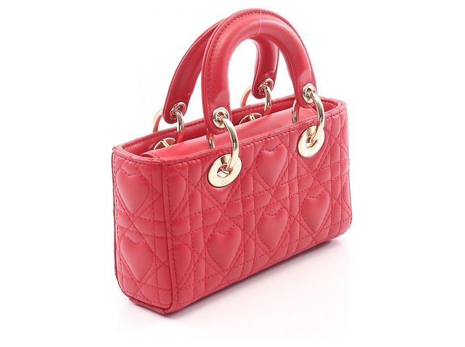 Christian Dior Dior LADY D-JOY Micro Cannage Handtasche Rot - Ansicht 2