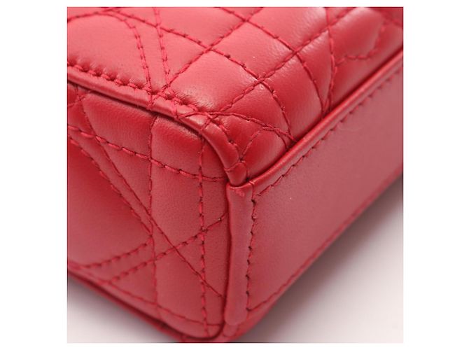 Christian Dior Dior LADY D-JOY Micro Cannage Handtasche Rot - Ansicht 5