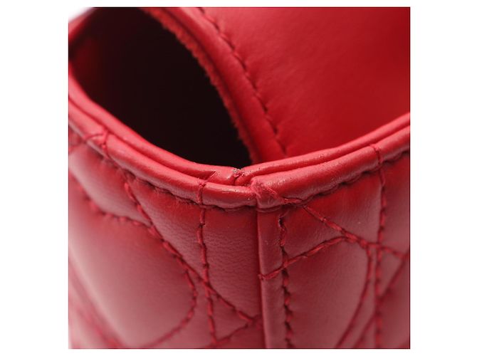 Christian Dior Dior LADY D-JOY Micro Cannage Handtasche Rot - Ansicht 6