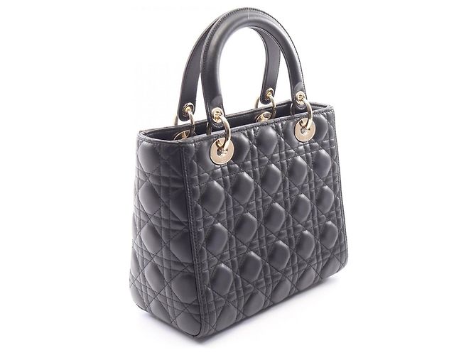 Borsa a mano 2-Way Lady Dior Medium Cannage Christian Dior Nero - vista 2