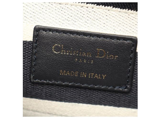 Christian Dior Dior LADY D-LITE Cornelie 2-Way Handtasche Medium Weiß Marineblau - Ansicht 4