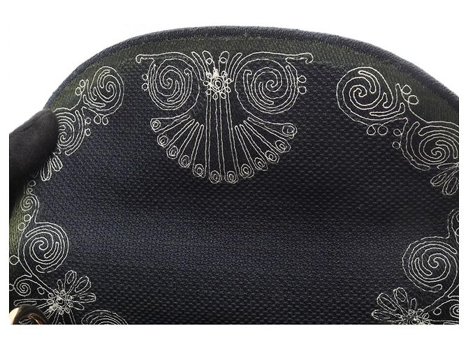 Christian Dior Dior LADY D-LITE Cornelie 2-Way Handtasche Medium Weiß Marineblau - Ansicht 9