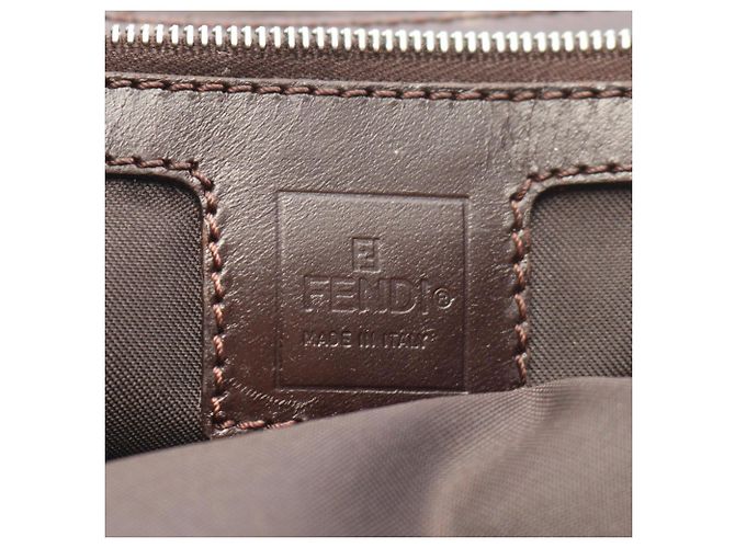 Borsa Tote Fendi Zucca Marrone e Nera Pelle e Tela Nero - vista 4