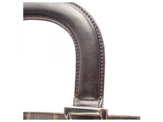 Borsa Tote Fendi Zucca Marrone e Nera Pelle e Tela Nero - vista 9