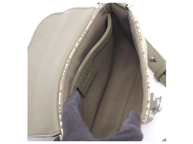 Sac Messenger Saddle Christian Dior Beige Kaki - vue 3