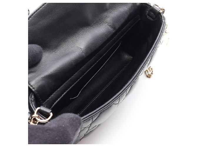 Borsa a tracolla Christian Dior Cannage Nero - vista 3