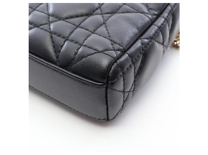 Borsa a tracolla Christian Dior Cannage Nero - vista 5