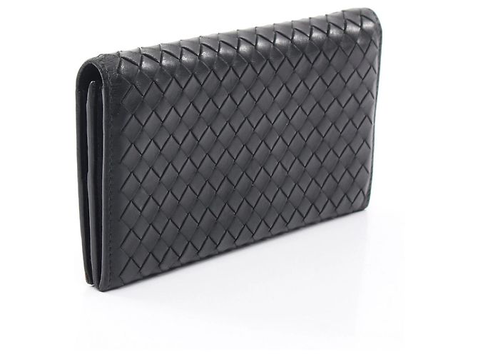 Cartera larga bi-fold Intrecciato Bottega Veneta Negro - vista 2
