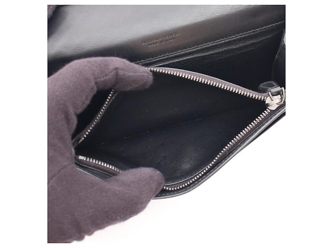 Cartera larga bi-fold Intrecciato Bottega Veneta Negro - vista 4