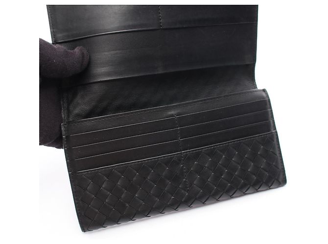 Cartera larga bi-fold Intrecciato Bottega Veneta Negro - vista 7