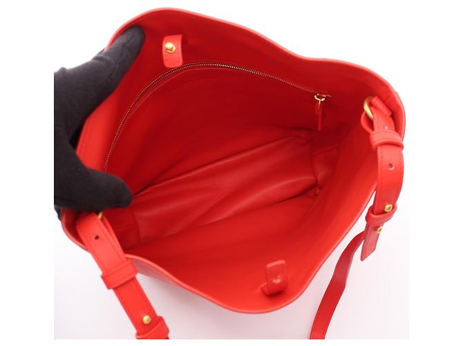 Borsa a tracolla in pelle rossa Bottega Veneta Rosso - vista 3