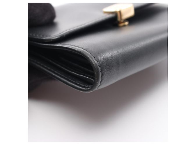 Cartera tri-fold cuadrada Miu Miu Softy Metal Negro - vista 9