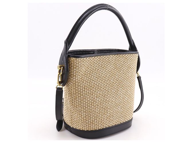 Louis Vuitton Petit Bucket NM Raffia with Leather Beige - vista 2