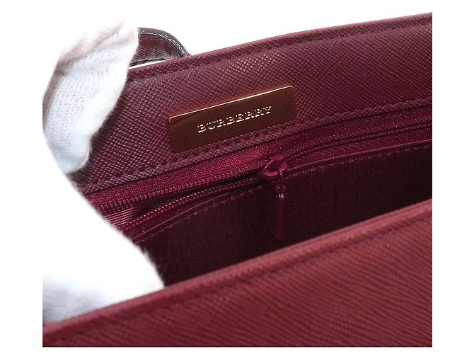 Borsa Burberry Nova Check Beige Bordò - vista 8
