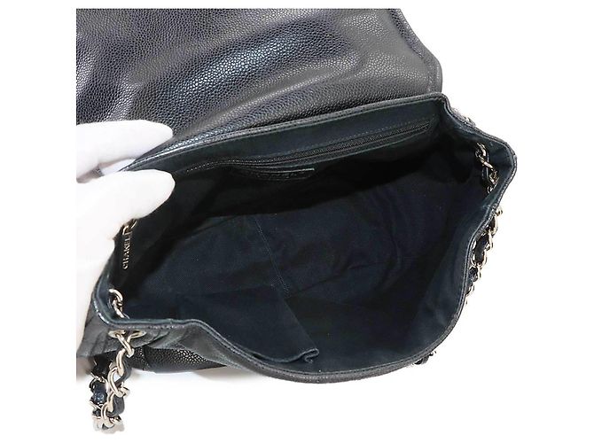 Bolsa de Ombro com Corrente Half Moon Chanel Preto Prata - vista 6