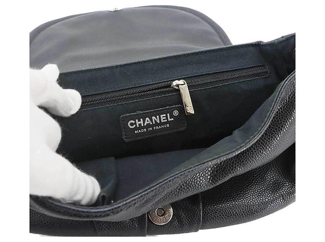 Bolsa de Ombro com Corrente Half Moon Chanel Preto Prata - vista 7
