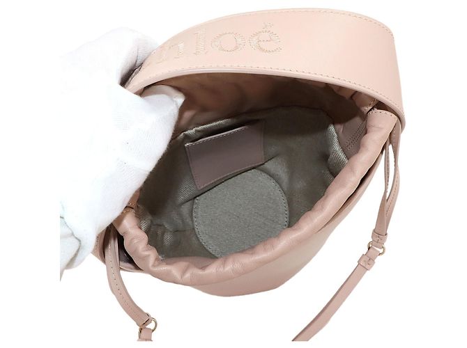 Chloé Sense Bucket 2-Wege Lederhandtasche Pink - Ansicht 7