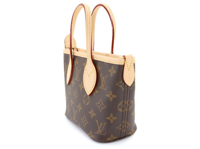 Saco Louis Vuitton Neverfull BB Monogram Marrom Bege Monograma - vista 3