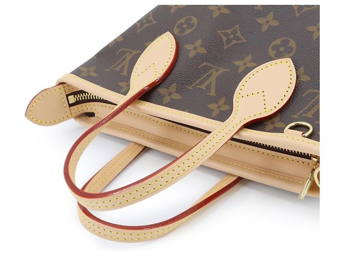Saco Louis Vuitton Neverfull BB Monogram Marrom Bege Monograma - vista 5