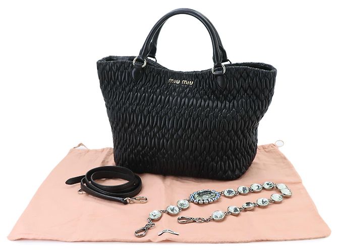 Borsa 2-Way Miu Miu Matelassé Nero - vista 2
