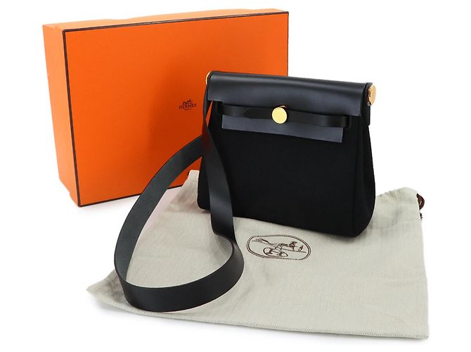 Hermès Hermes Herbag Zip 20 Schultertasche Schwarz - Ansicht 2
