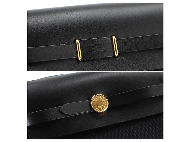 Hermès Hermes Herbag Zip 20 Schultertasche Schwarz - Ansicht 8