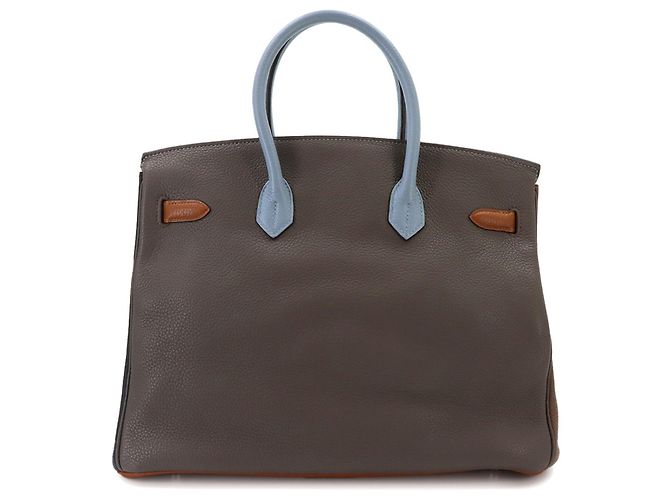 Hermès Hermes Birkin 35 Arlequin Handtasche Blau Grau Taupe - Ansicht 3