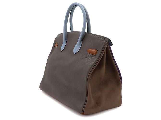 Hermès Hermes Birkin 35 Arlequin Handtasche Blau Grau Taupe - Ansicht 4